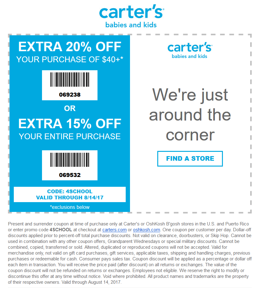 Carters September 2022 Coupons And Promo Codes