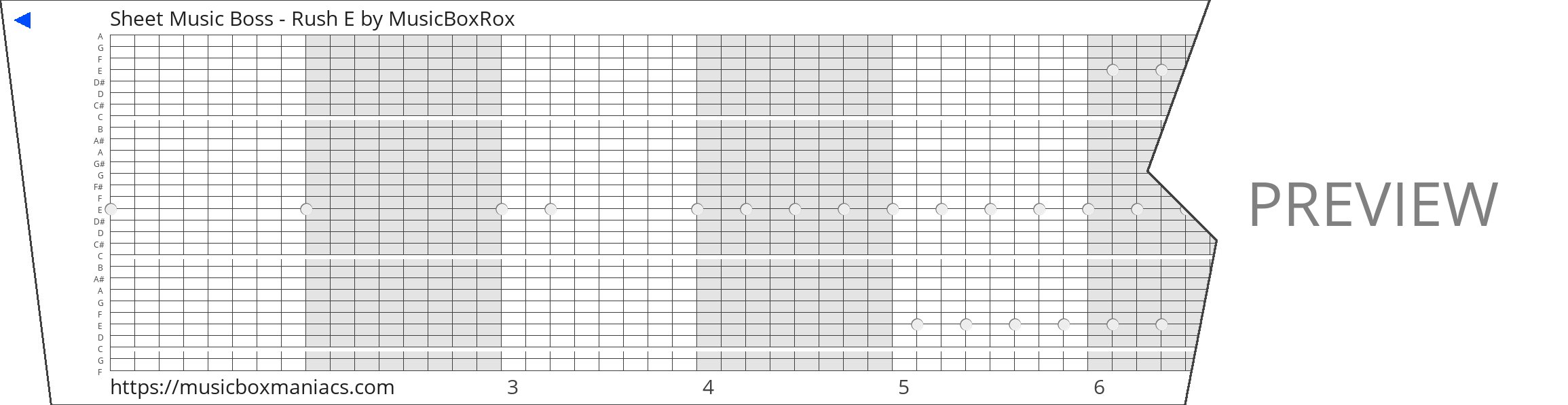 Sheet Music Boss Rush E Music Box Melody