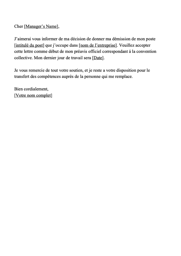 Modeles De Lettre De Demission Telechargez Un Modele De Lette De Demission