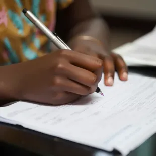 African woman writing