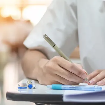 Close up of hand writing