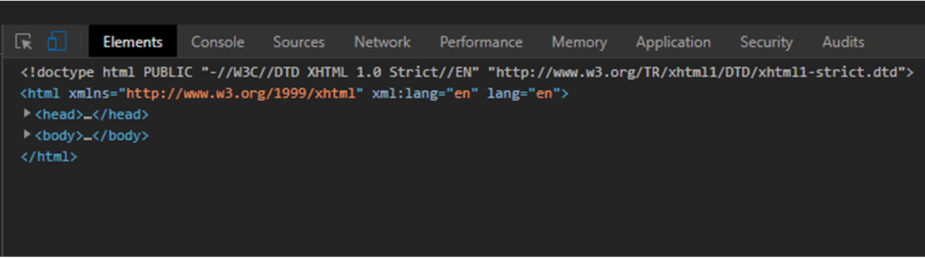 Figure 3. DOM tree in Web Inspector view