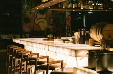 Bar area of restaurant Shiso