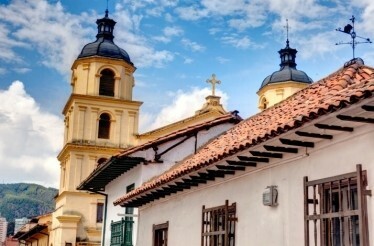 The view on La Candelaria Church in Bogota