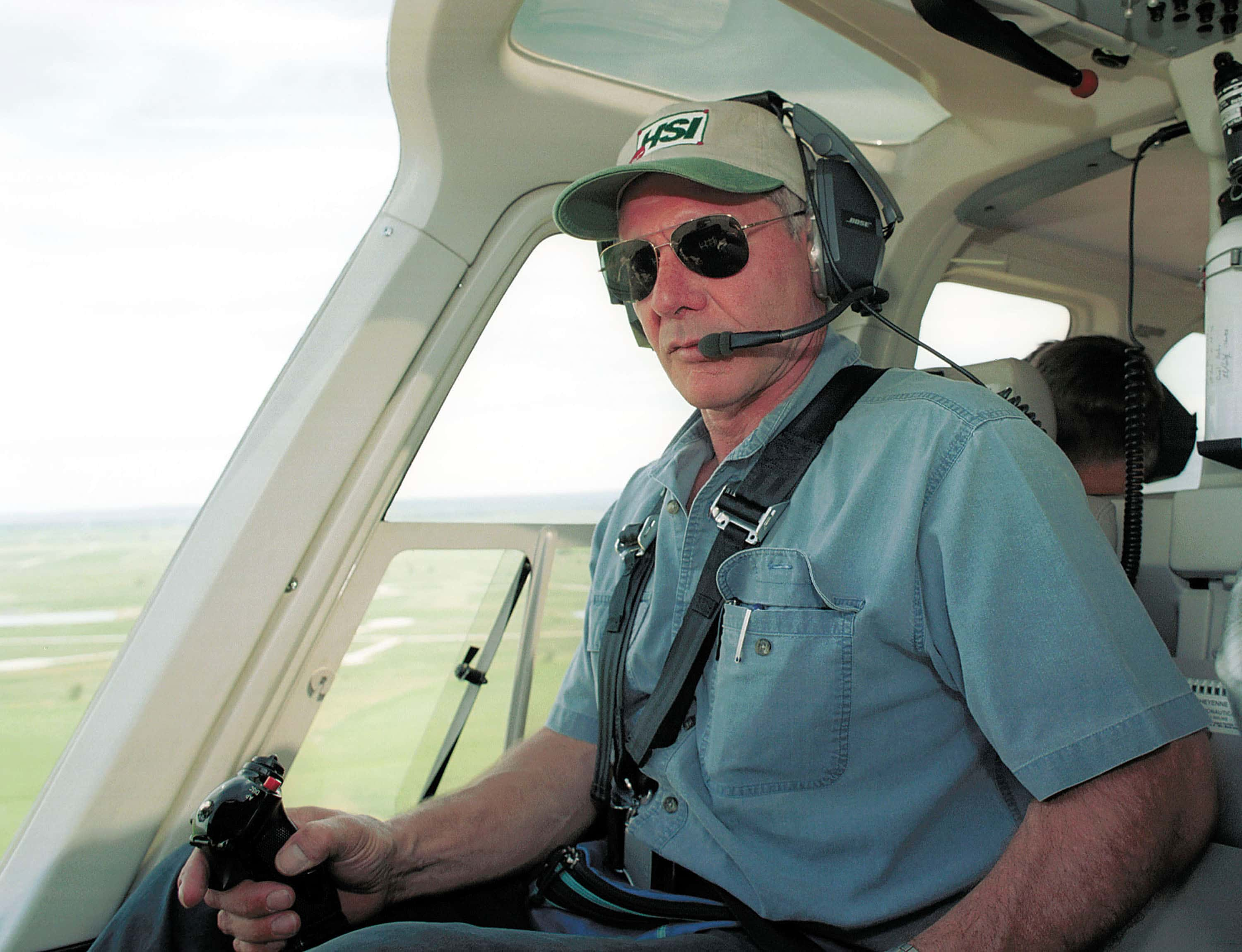 Actor Harrison Ford Flies His Helicopter July 10, 2001, Near Jackson, Wy. Ford Located And Rescued Missing 13-Year-Old Boy Scout Cody Clawson. (Photo By Getty Images)\