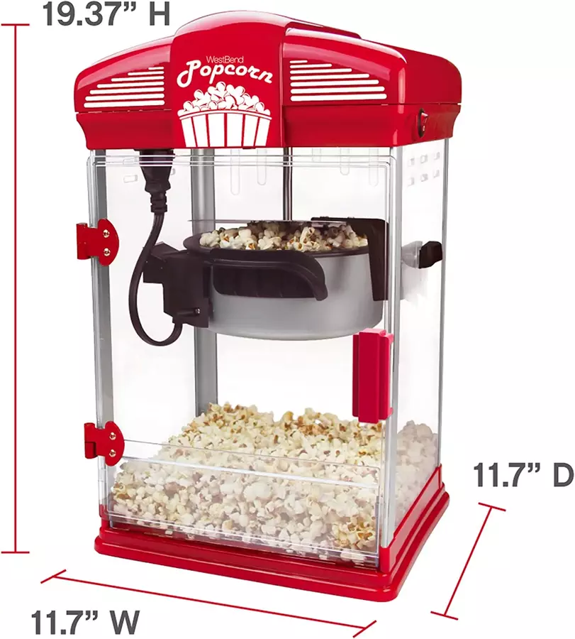West Bend 82515 Theater Popcorn Machine dimensions