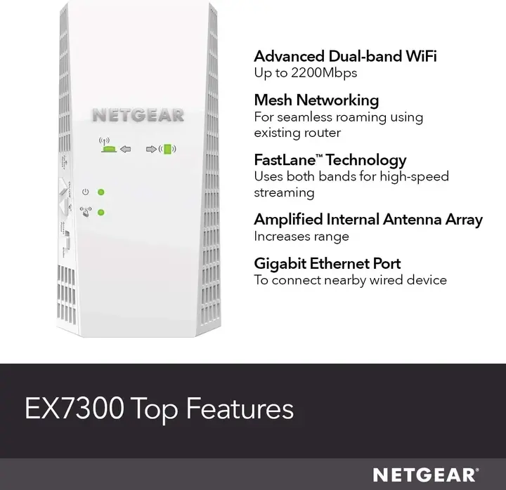 NETGEAR Nighthawk EX7300 WiFi Mesh Extender features
