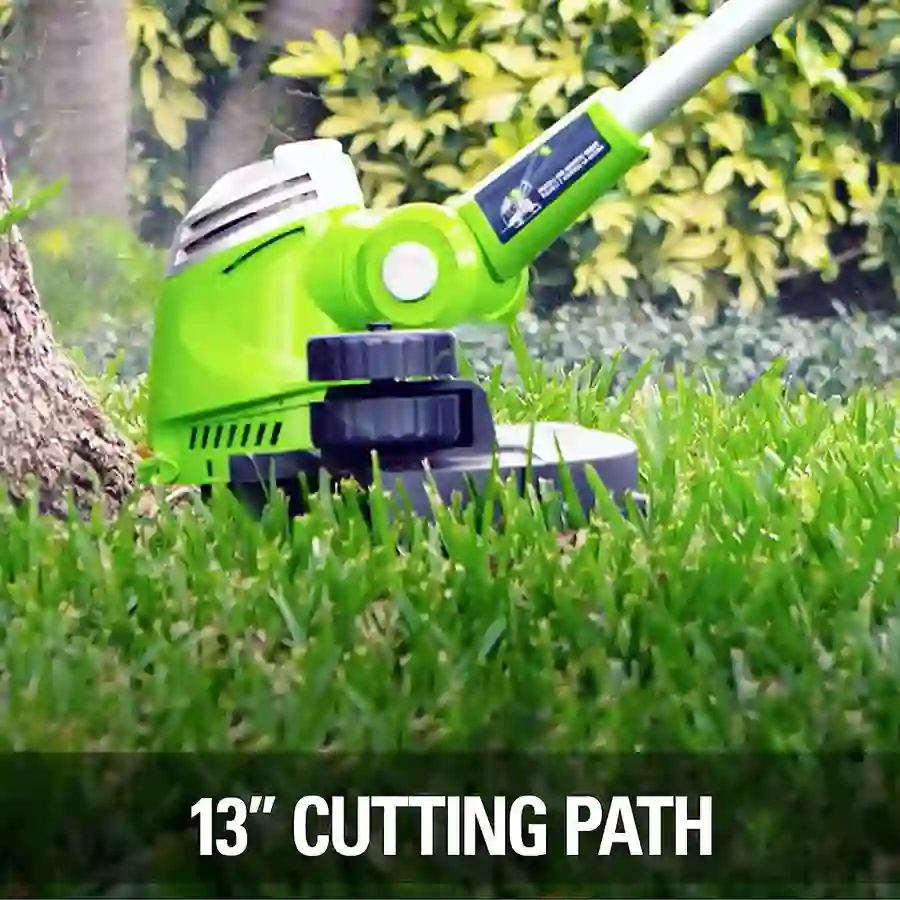 Greenworks 40V 13″ String Trimmer and Edger cutting path