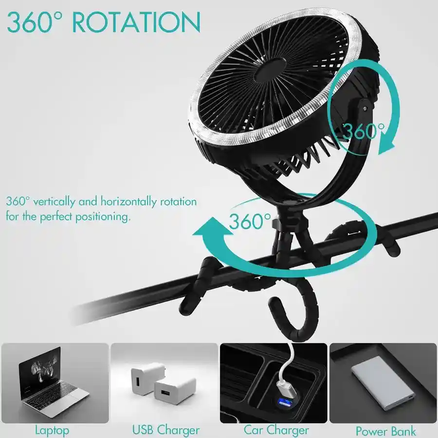 Cilipuloy Portable Camping Fan 360 rotation