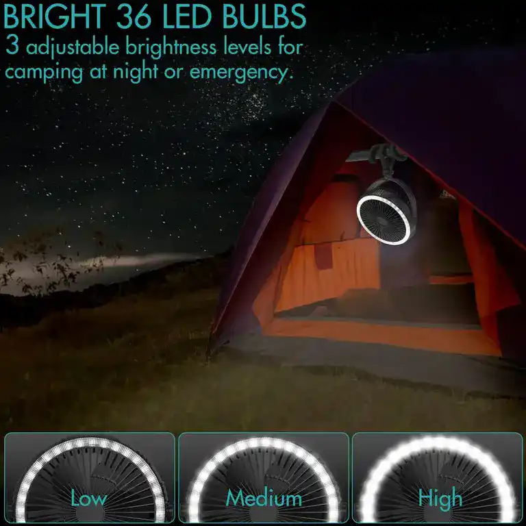 Cilipuloy Portable Camping Fan led bulbs