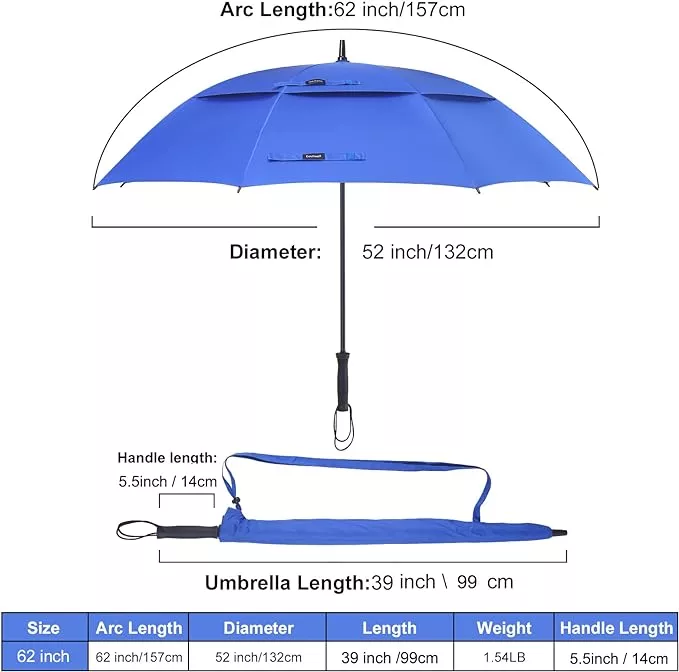 Doubwell Umbrella Sports Sturdy Protection dimensions