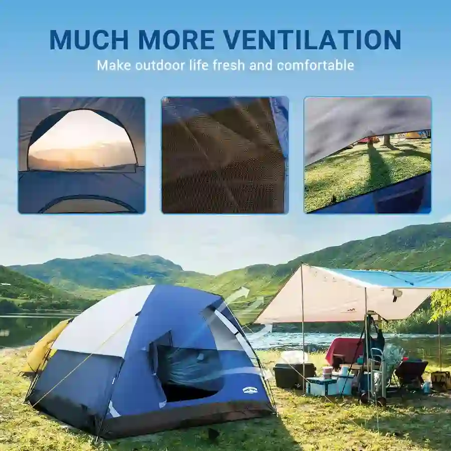 Pacific Pass Camping Tent 6 Person Family more ventilation