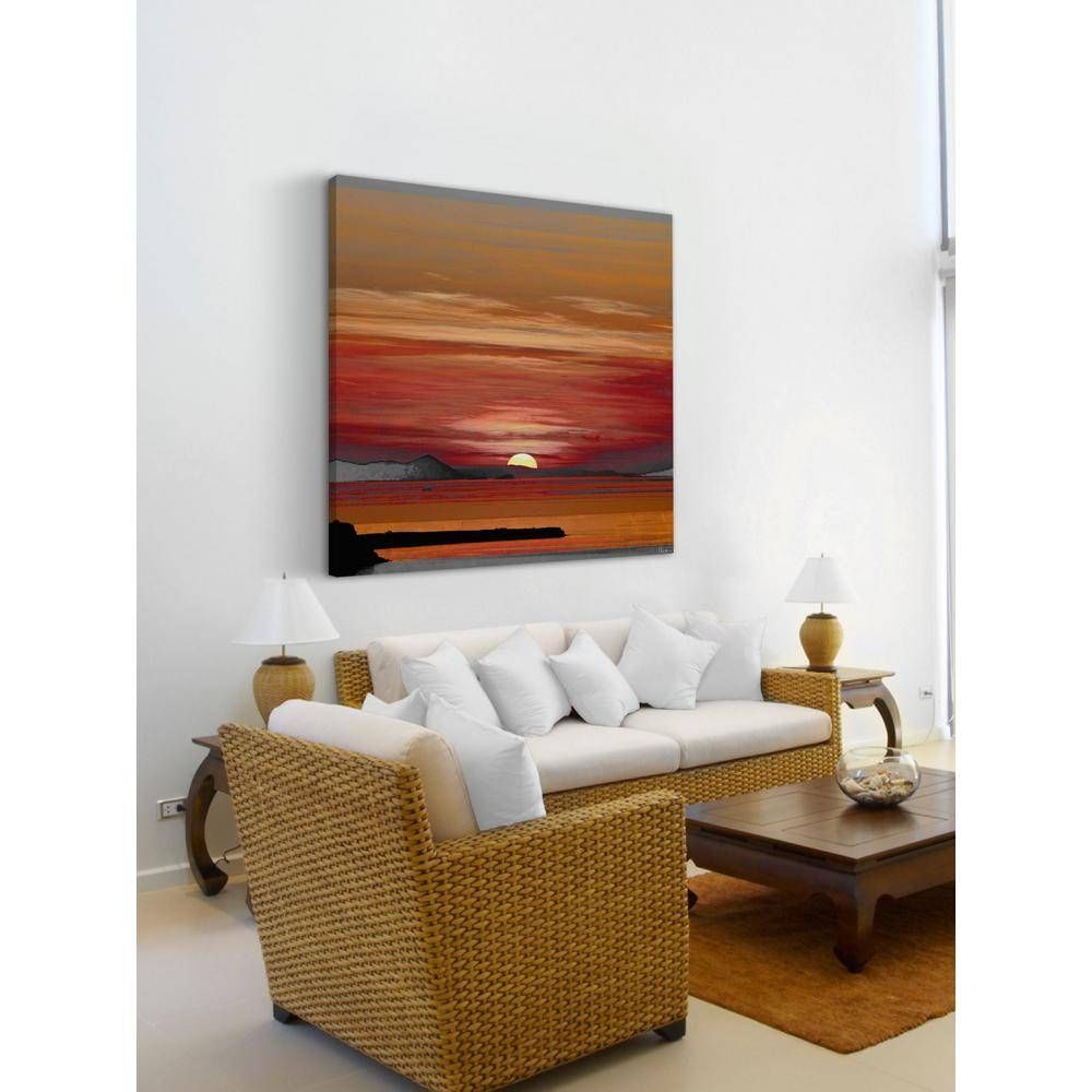 32 In. H X 32 In. W "mykonos"parvez Taj Printed Canvas Wall Intended For Most Recently Released 48x48 Canvas Wall Art (Gallery 14 of 20)