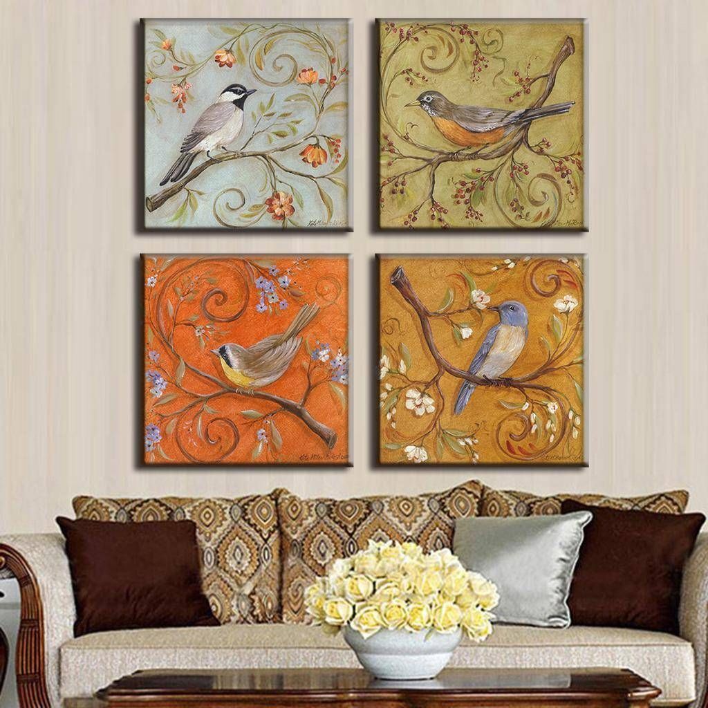 4 Pcs/set Traditional Chinese Modern Wall Paintings Chinoiserie For Most Popular Chinoiserie Wall Art (Gallery 16 of 30)