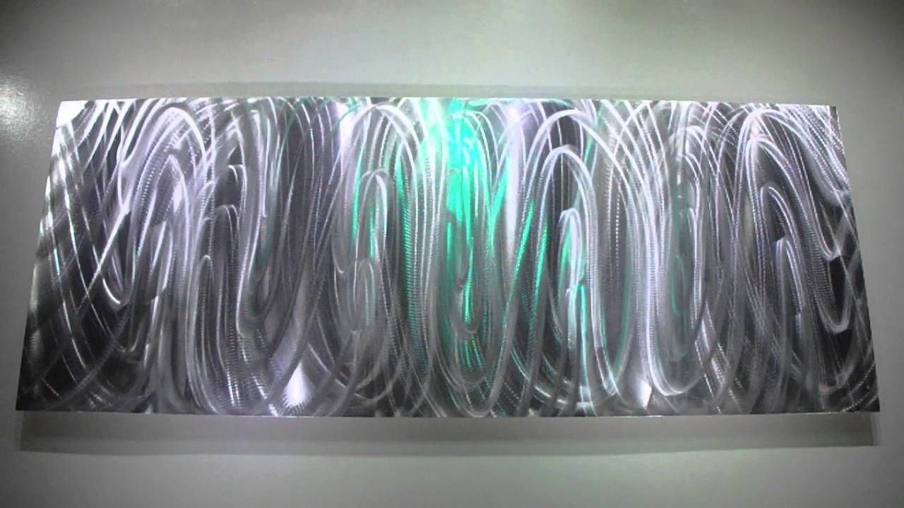 Abstract Metal Modern Art 3d Wall Decor Sculpture Led Rgb Lights Throughout Newest 3d Wall Art With Lights (Gallery 1 of 20)