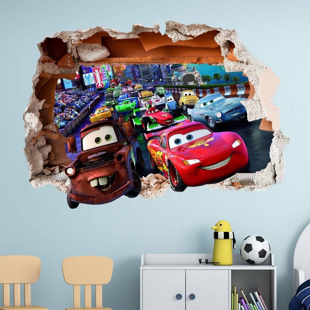 Cars Stickers For Wall – Wall Murals Ideas Pertaining To 2017 Lightning Mcqueen Wall Art (Gallery 17 of 20)