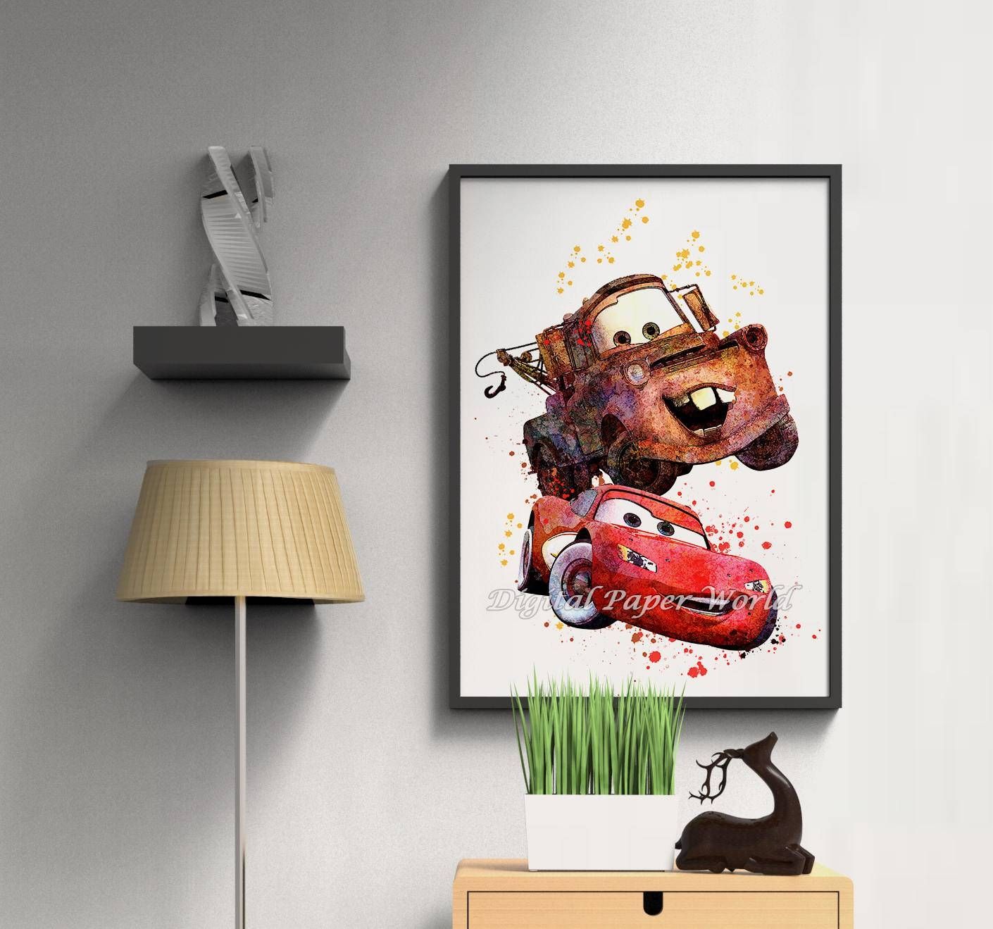 Disney Cars Print Instant Download Lightning Mcqueen Digital Throughout 2018 Lightning Mcqueen Wall Art (Gallery 15 of 20)