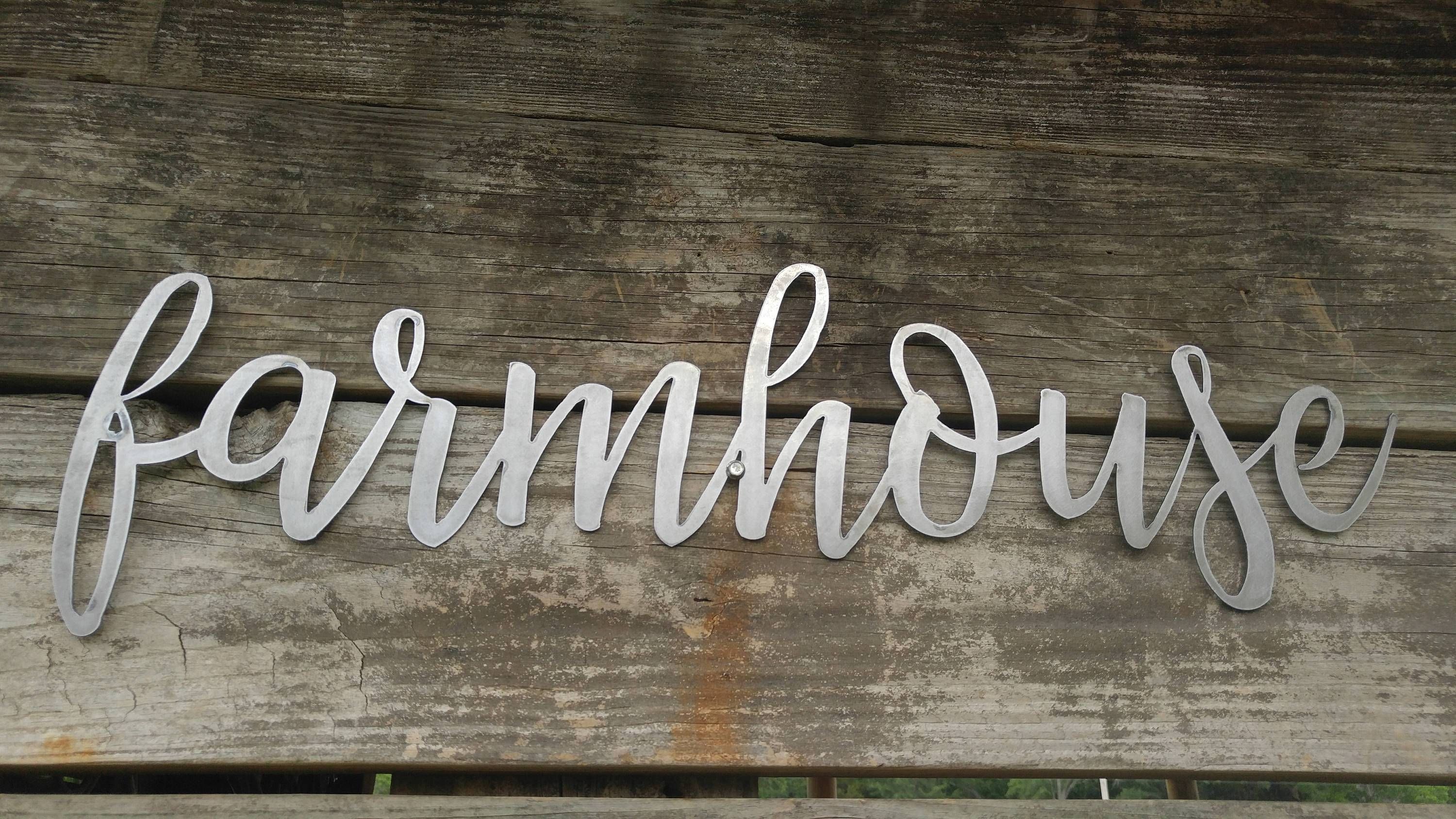 Farmhouse Metal Sign, Farmhouse Word Art, Metal Words, Rustic Wall With Most Up To Date Farmhouse Wall Art (Gallery 25 of 25)