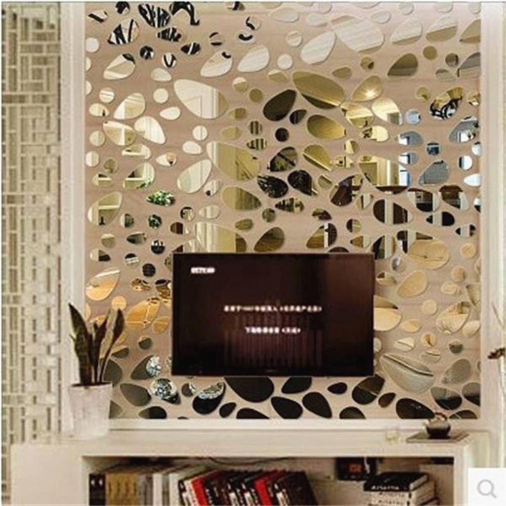 Fashion Oval Abstract Wall Decor Art Acrylic Wall Sticker Diy 3d Within Most Current Abstract Mirror Wall Art (Gallery 10 of 15)