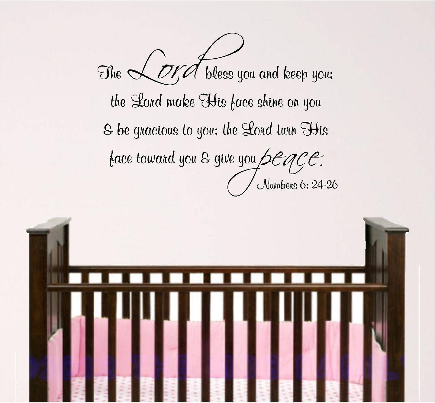 Nursery Bible Verse Wall Art Lord Bless You. Baby Room Decal Within 2018 Nursery Bible Verses Wall Decals (Gallery 1 of 25)