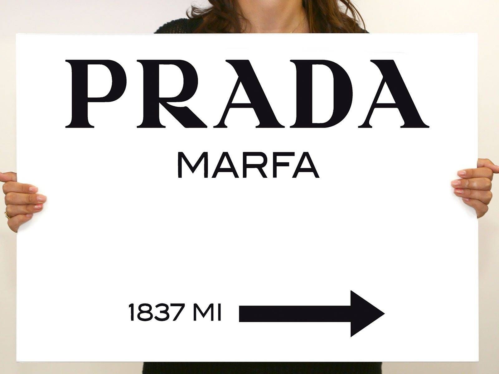 Prada Marfa Gossip Girl Sign Painting Canvas Wall Art 28x20inch With 2017 Prada Marfa Wall Art (Gallery 5 of 25)