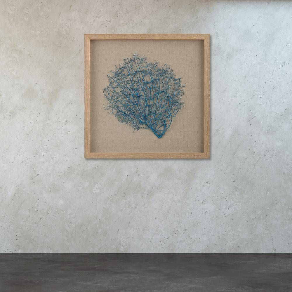 Titan Lighting 20 In. X 20 In. "turquoise Sea Fan" On Natural Pertaining To Most Current Sea Fan Wall Art (Gallery 8 of 25)