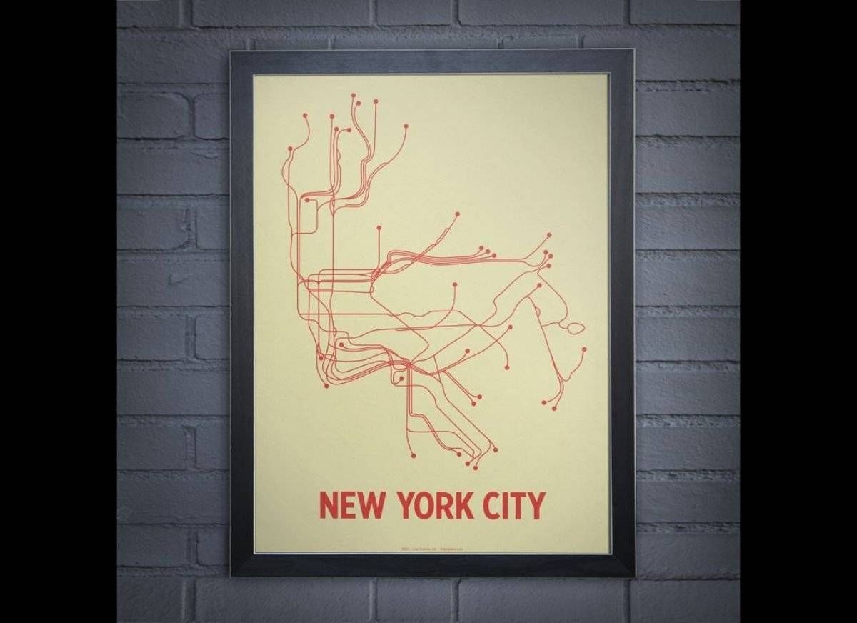 Lineposters: Subway Maps Of Cities Around The World (photos Inside Most Up To Date New York Subway Map Wall Art (Gallery 1 of 20)
