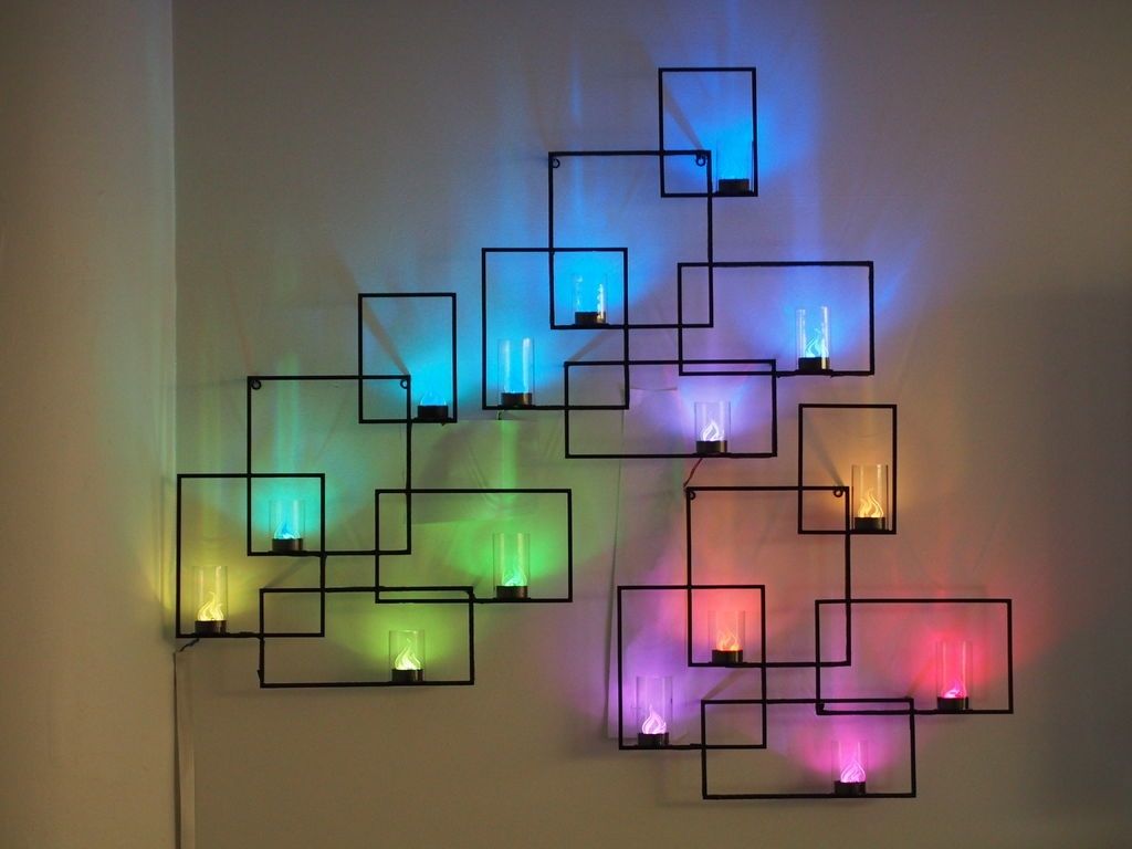 Wall Sconces With Hidden Weather Display And Tangible User With Regard To Most Recent Abstract Neon Wall Art (Gallery 7 of 20)