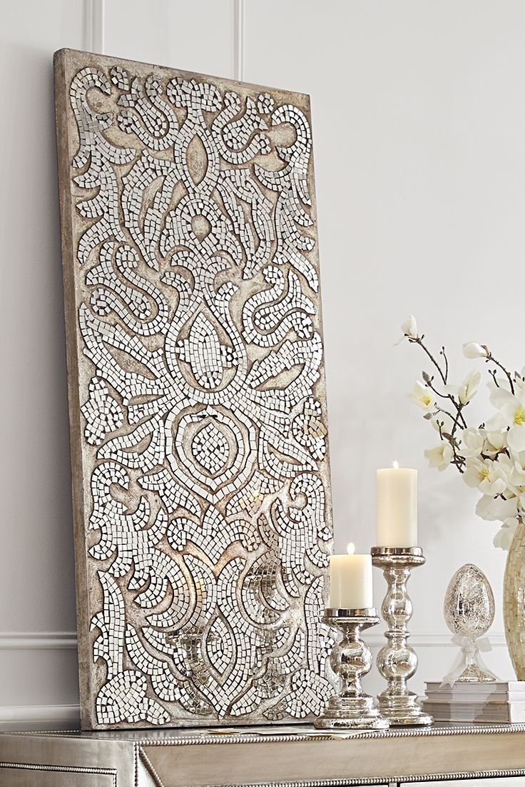 Add An Elegant Sparkle To Your Home With This Mirrored Damask For Most Recently Released Damask Fabric Wall Art (Gallery 1 of 15)