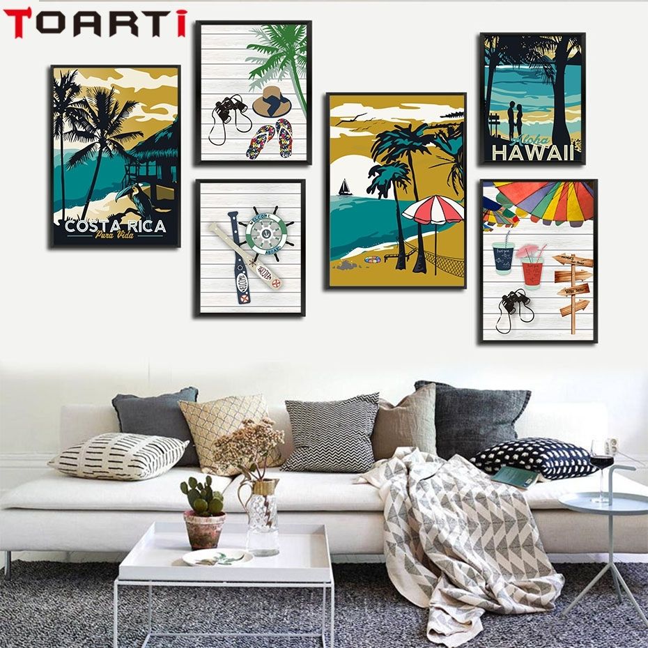 Modern Hawaii Aruba Costa Rica Impressionist Style Canvas Art In Current Hawaii Canvas Wall Art (Gallery 15 of 15)
