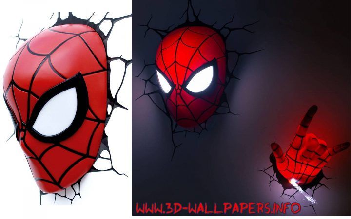 3d Wall Art Night Light Spiderman Hand