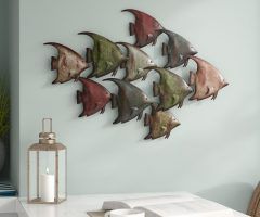 Coastal Metal Fish Wall Decor