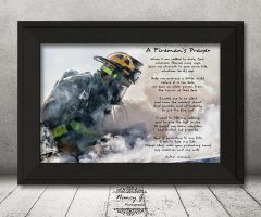 A Fireman Prayer Wall Hangings