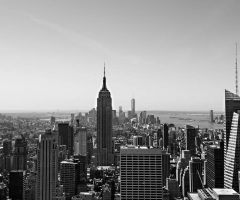 New York Skyline Canvas Black and White Wall Art