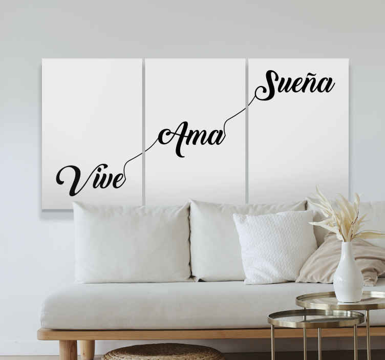 Cuadro Cabecero Cama Vivir Amar Y Sonar Tenvinilo