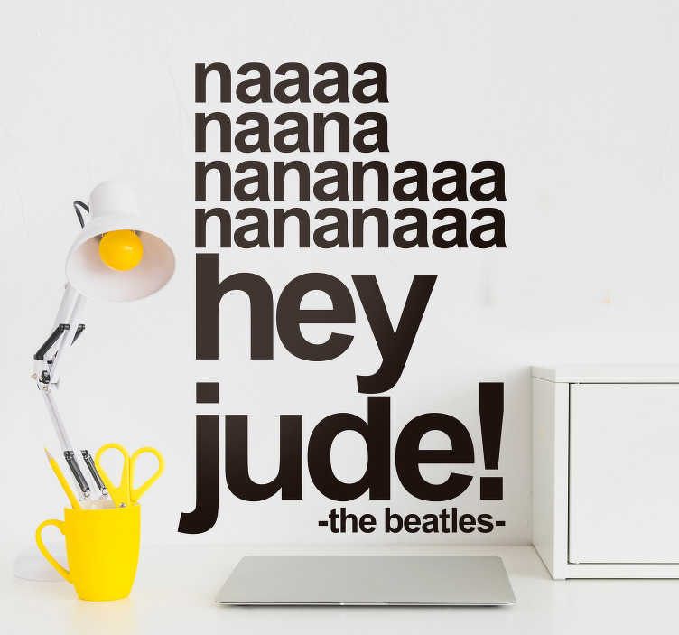 Sticker Mural Paroles Hey Jude Beatles Tenstickers