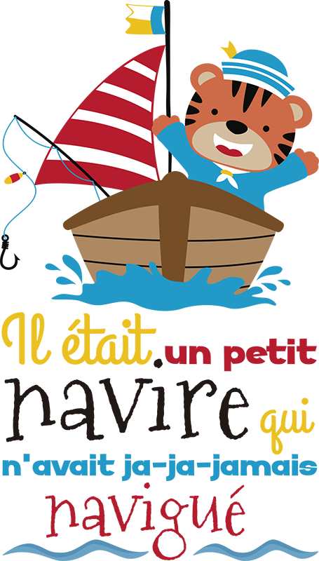 Sticker Comptine Il Etait Un Petit Navire Tenstickers