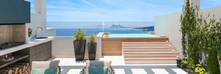 Townhouses with a beautiful view of the Rock of Gibraltar