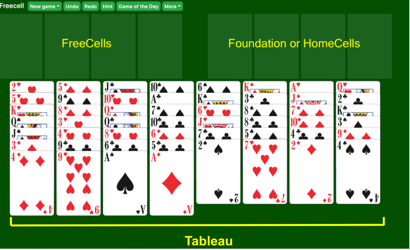 How to set up a game of FreeCell Solitaire, 2021