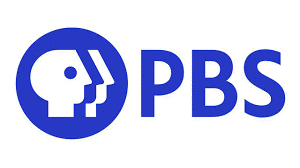 Blue PBS logo.