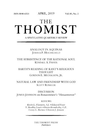 Thomist journal cover