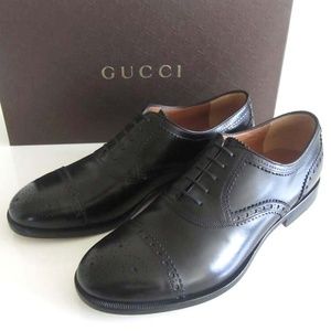 new GUCCI black perforated cap toe shoes 8 / 9 US