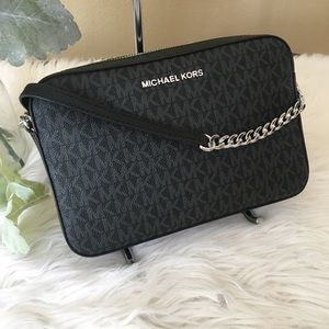 Michael kors jet set travel black large Crossbody bag