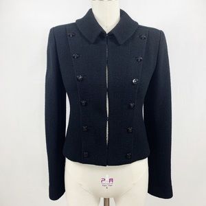 CHANEL Black Military Style Jacket Size 40