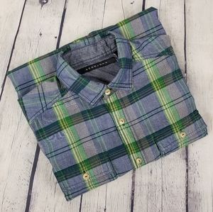 SEAN JEAN | plaid short sleeve button down shirt