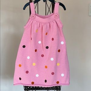 Gymboree girls knitted polka dot dress