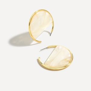 JCREW Acetate Hoop Earrings NWT OS Ivory