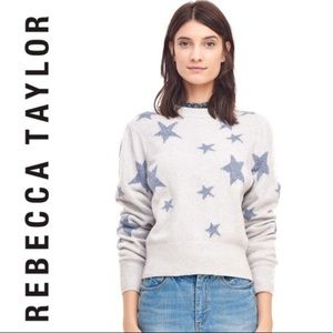 Rebecca Taylor Star-Intarsia Crewneck Sweater M