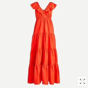 J.Crew Ruffled scoopneck dress in taffeta NWT