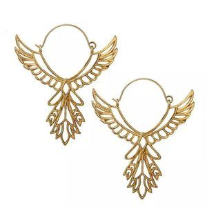 Bird Thunderbird  Gold Earrings